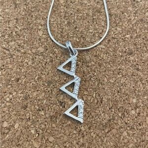 tri delta lavaliere necklace sterling silver